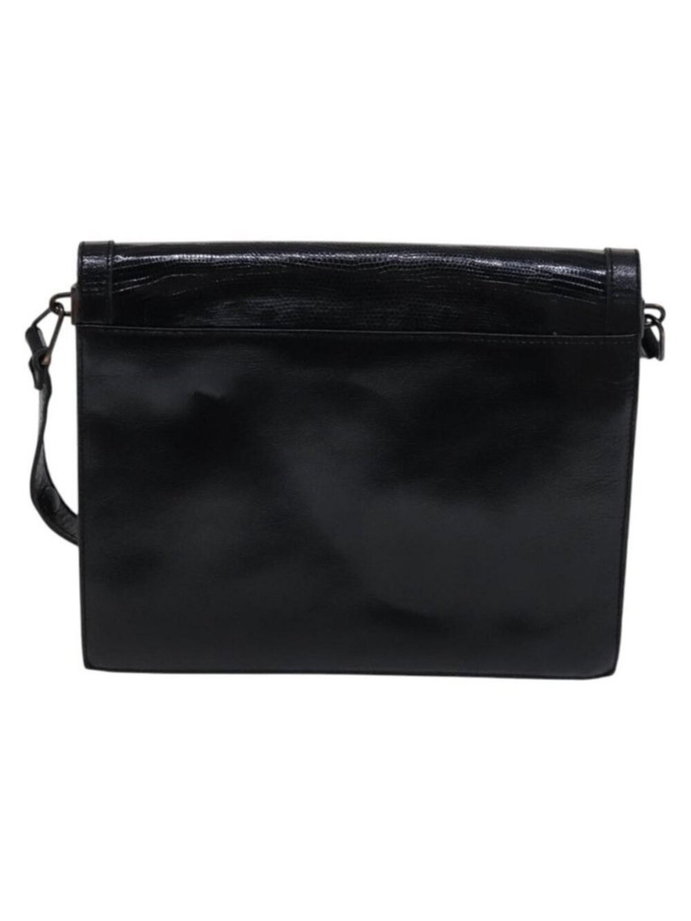 Authentic SAINT LAURENT Shoulder Bag Leather Embossed Black - Picture 16 of 16